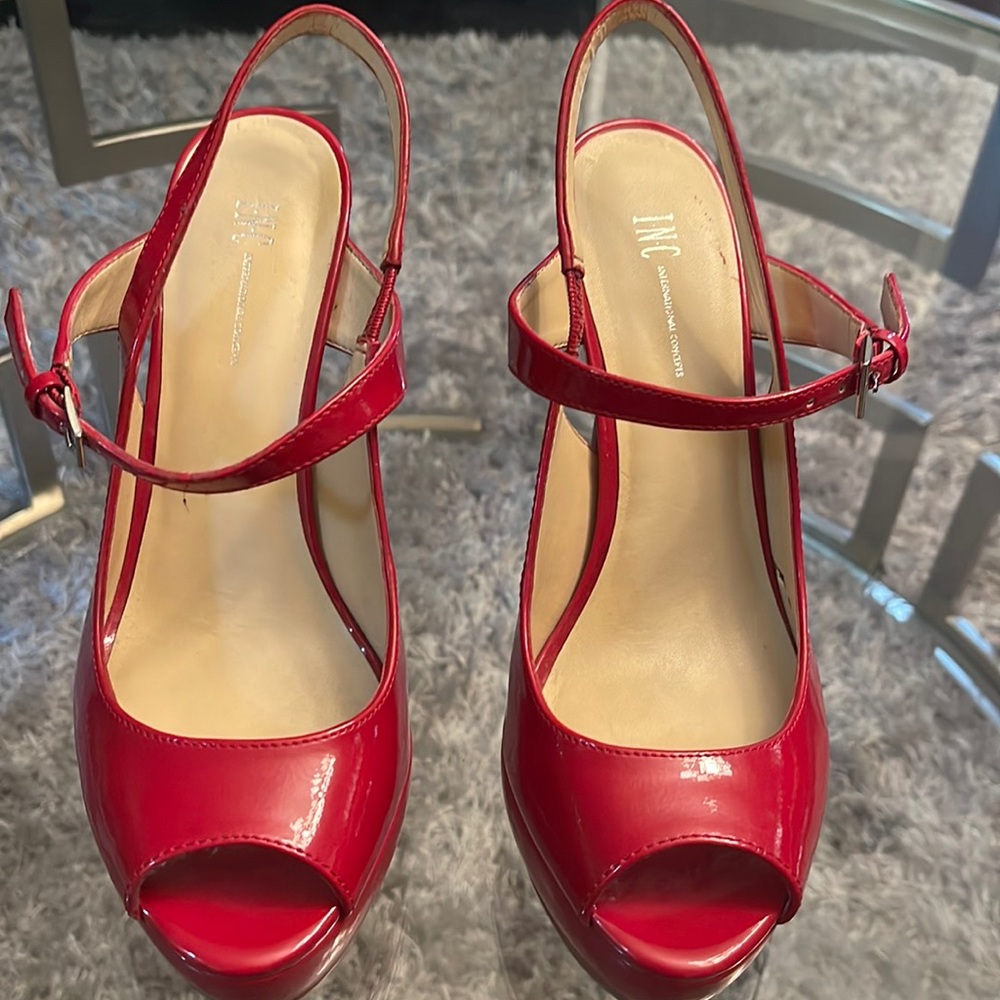 Cherry Red high platform heels